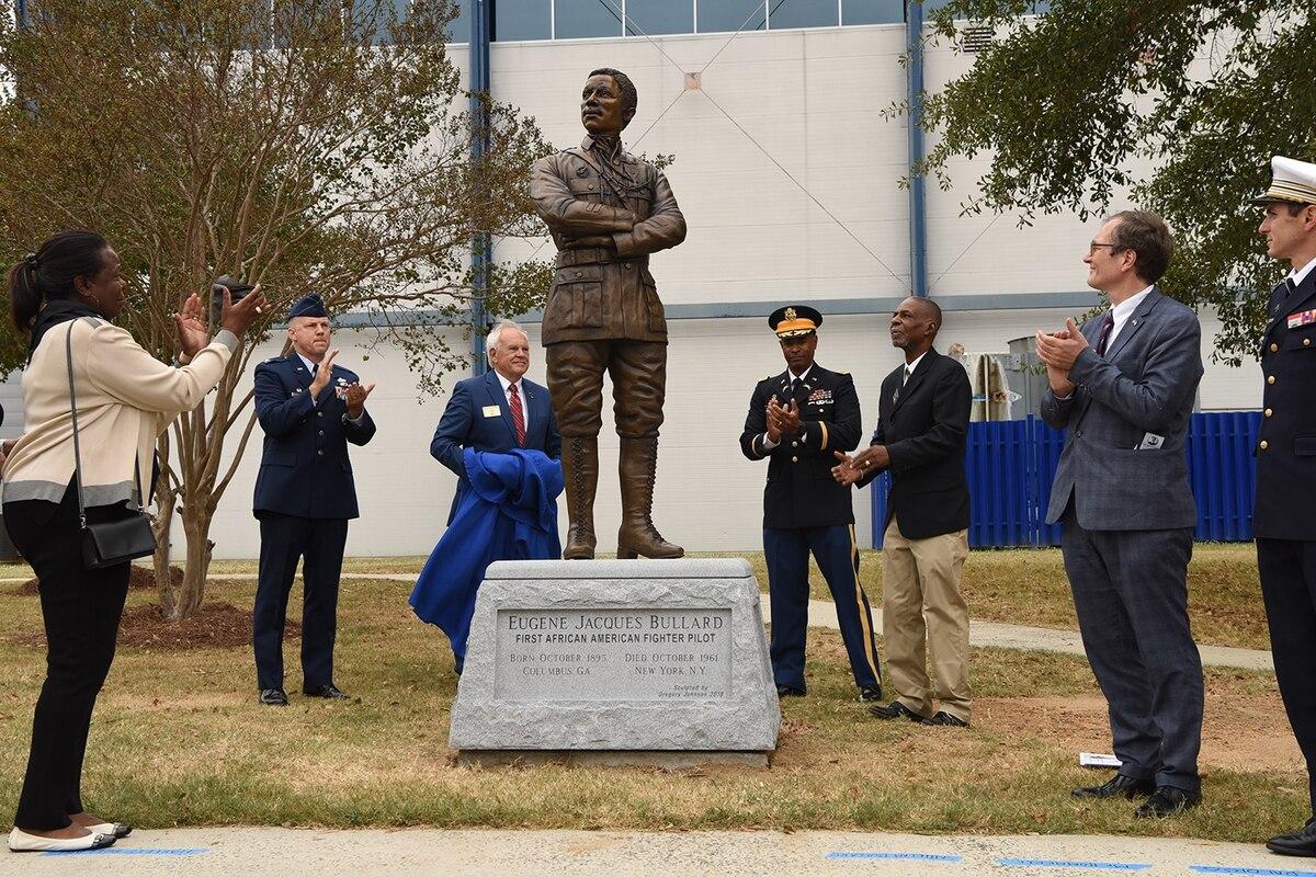  Statue of 1st black fighter pilot unveiled at Robins Air Force Base