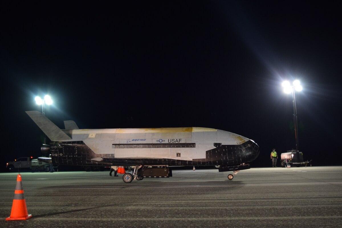  The US Air Forces X-37B spaceplane lands after spending two years in space