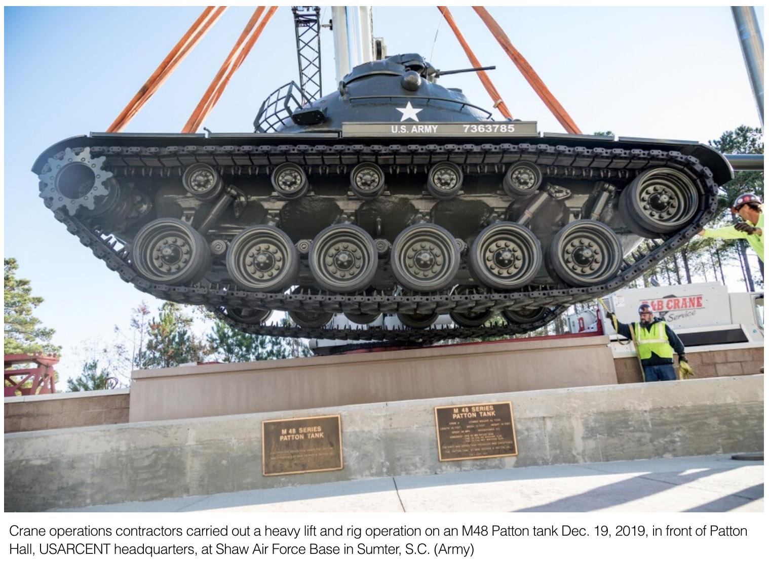  Patton tank back with fresh paint at Armys Central Command HQ at Shaw