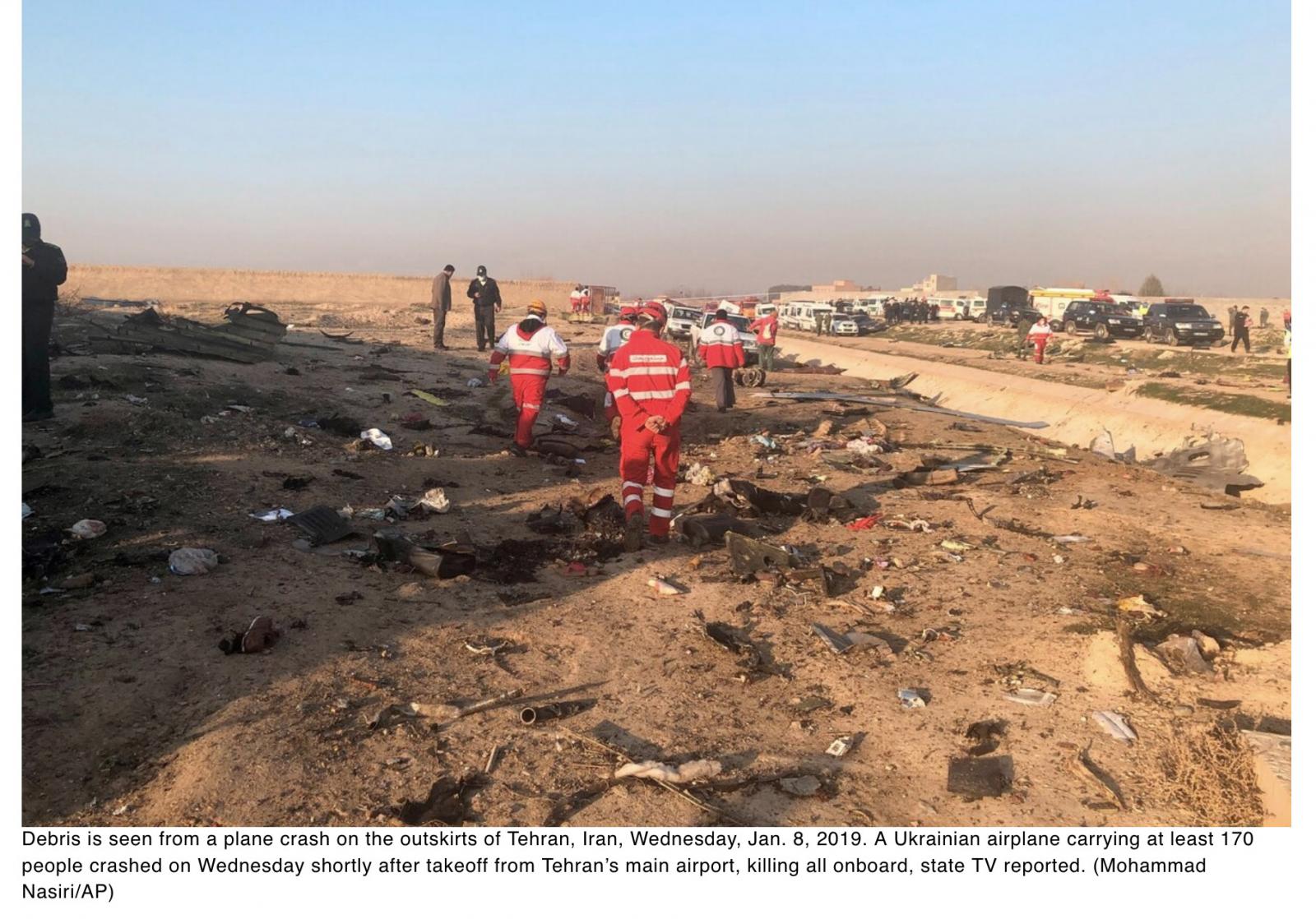  Ukrainian airplane crashes near Iran capital, killing 176