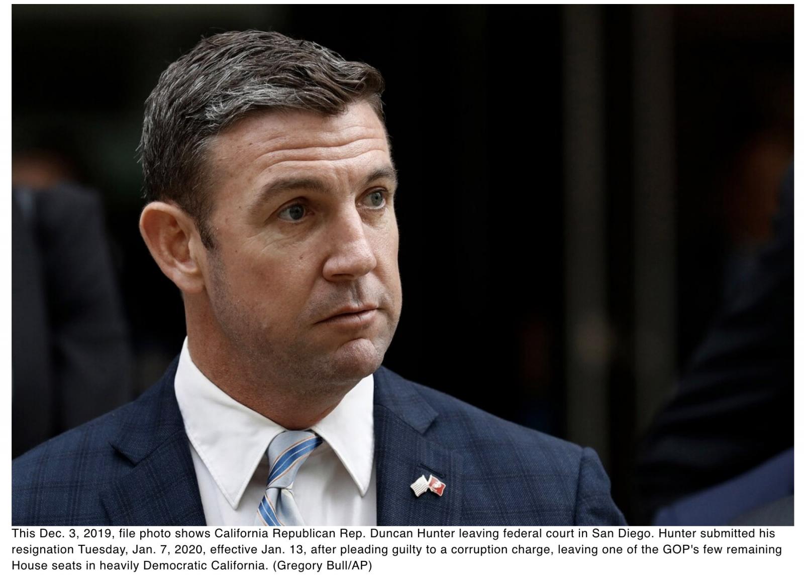 Marine vet Duncan Hunter resigns from Congress after corruption conviction