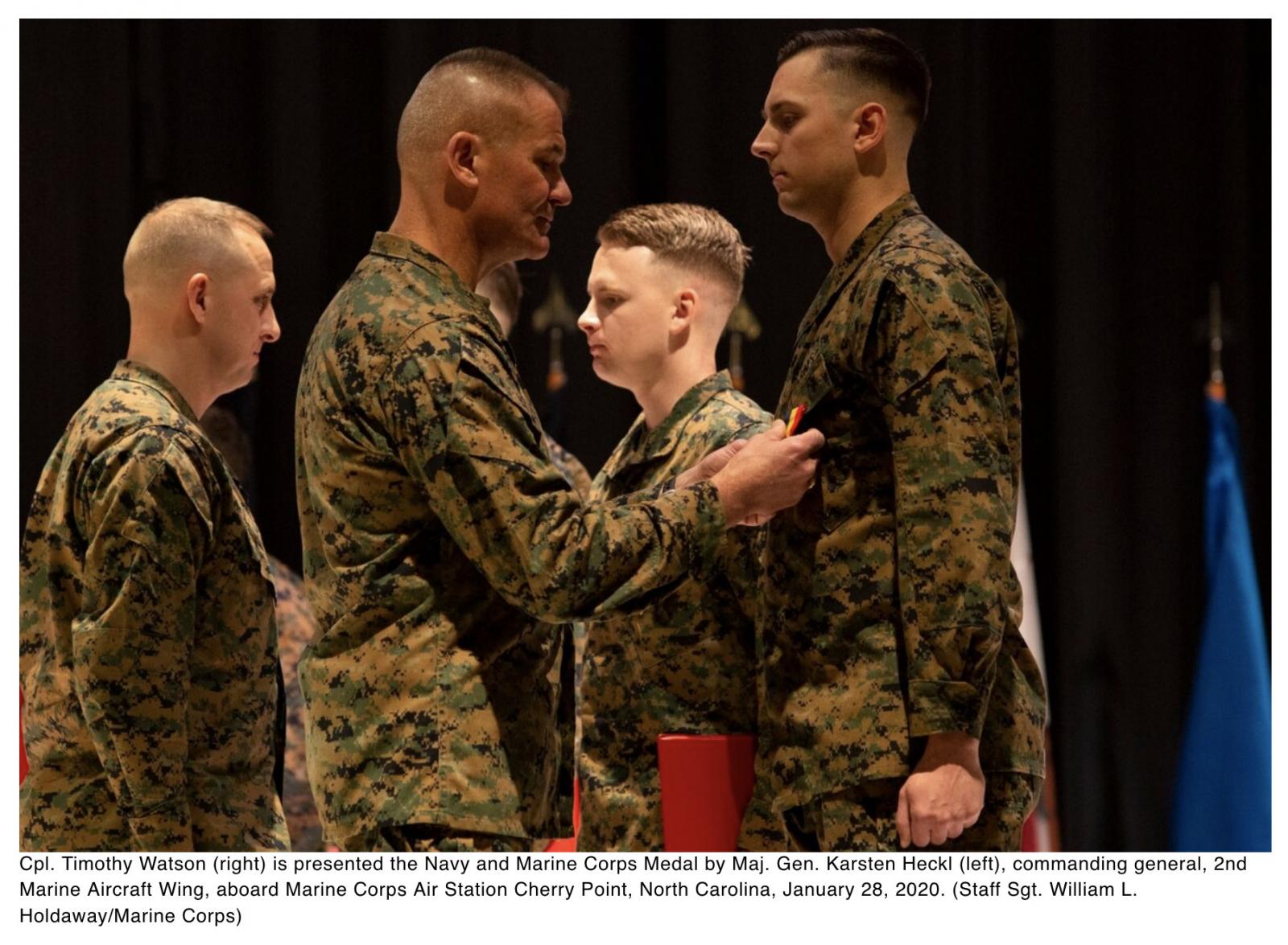  Four Marines receive rare medal for rescuing drowning mother, daughters