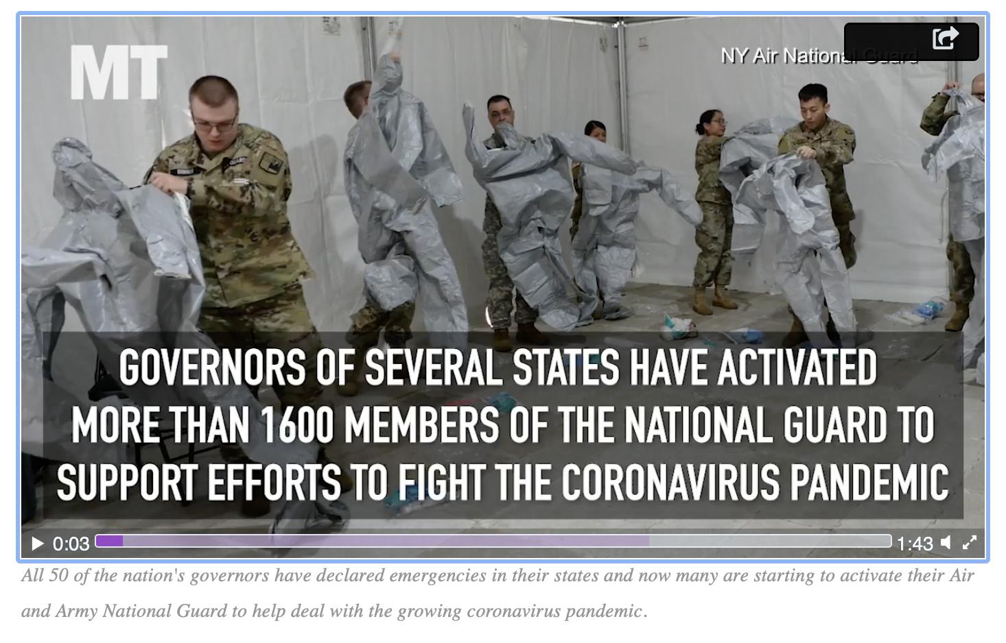  National Guard COVID-19 update: Troop level at more than 46,500, 86 percent on Title 32 orders