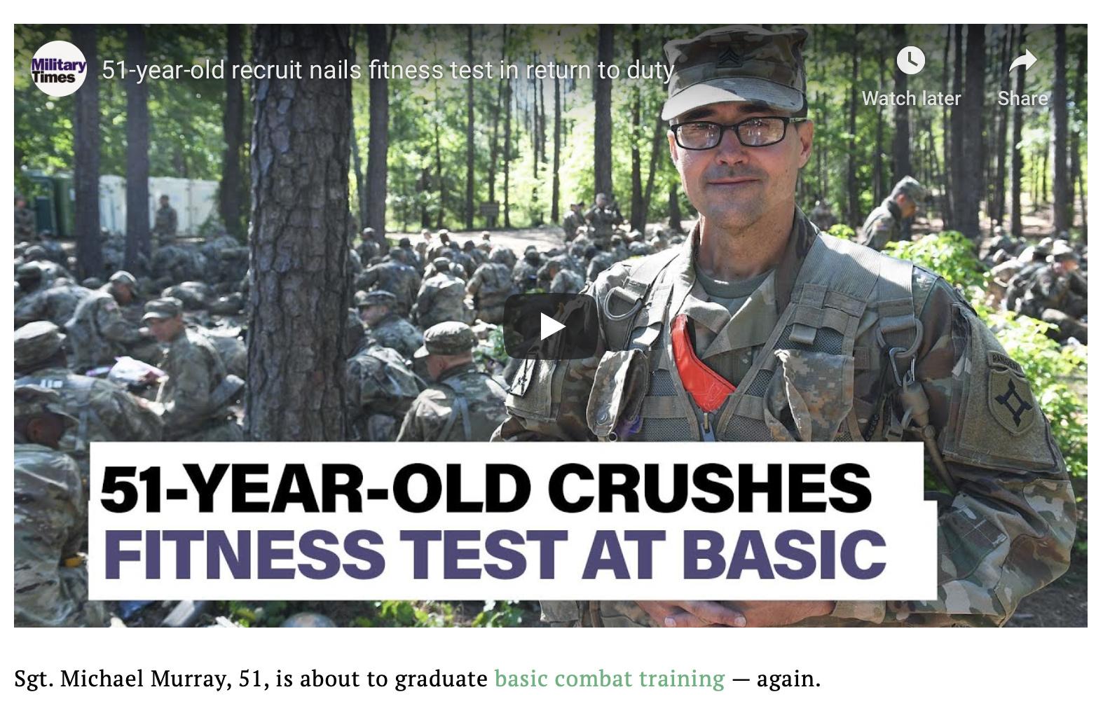  51-year-old crushes ACFT, readies for BCT graduation and EOD school