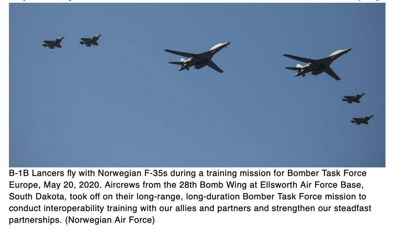  In a first, B-1s fly over Sweden for training