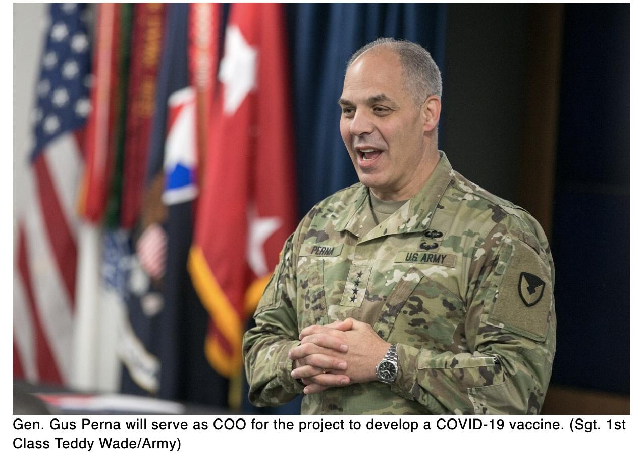  Army 4-star will co-lead Manhattan Project-style effort to create and distribute COVID-19 vaccine