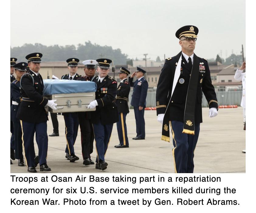  UN Command holds repatriation ceremony for 6 US service members killed during Korean War