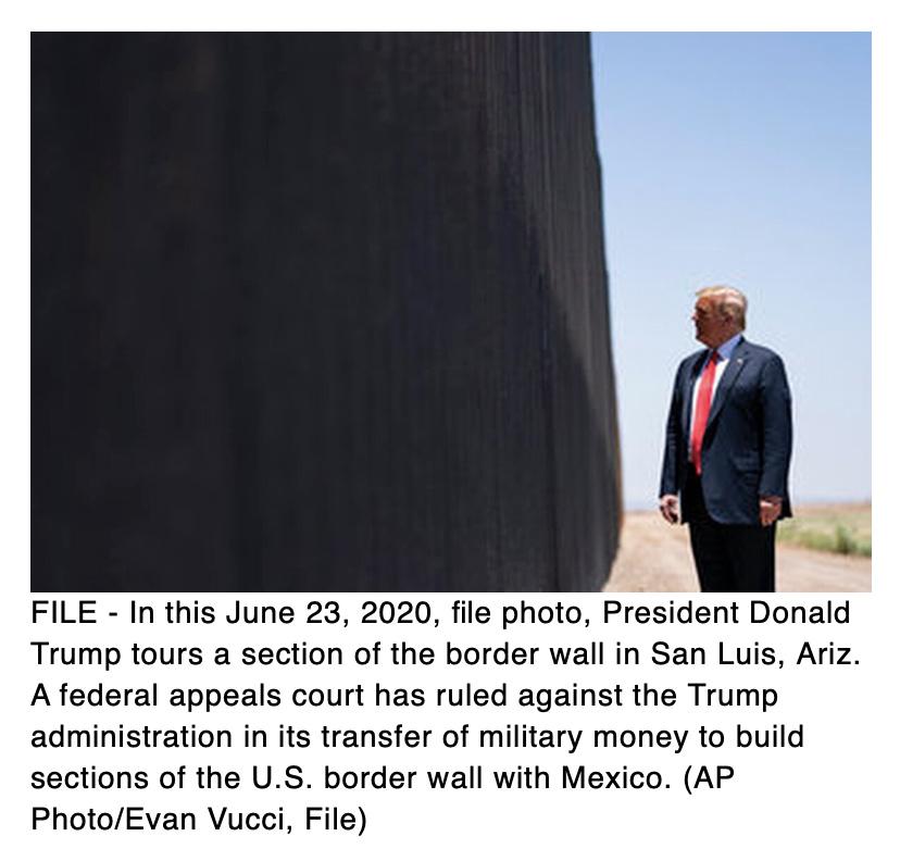  Trump wrongly diverted $2.5 billion in military construction funds for border wall
