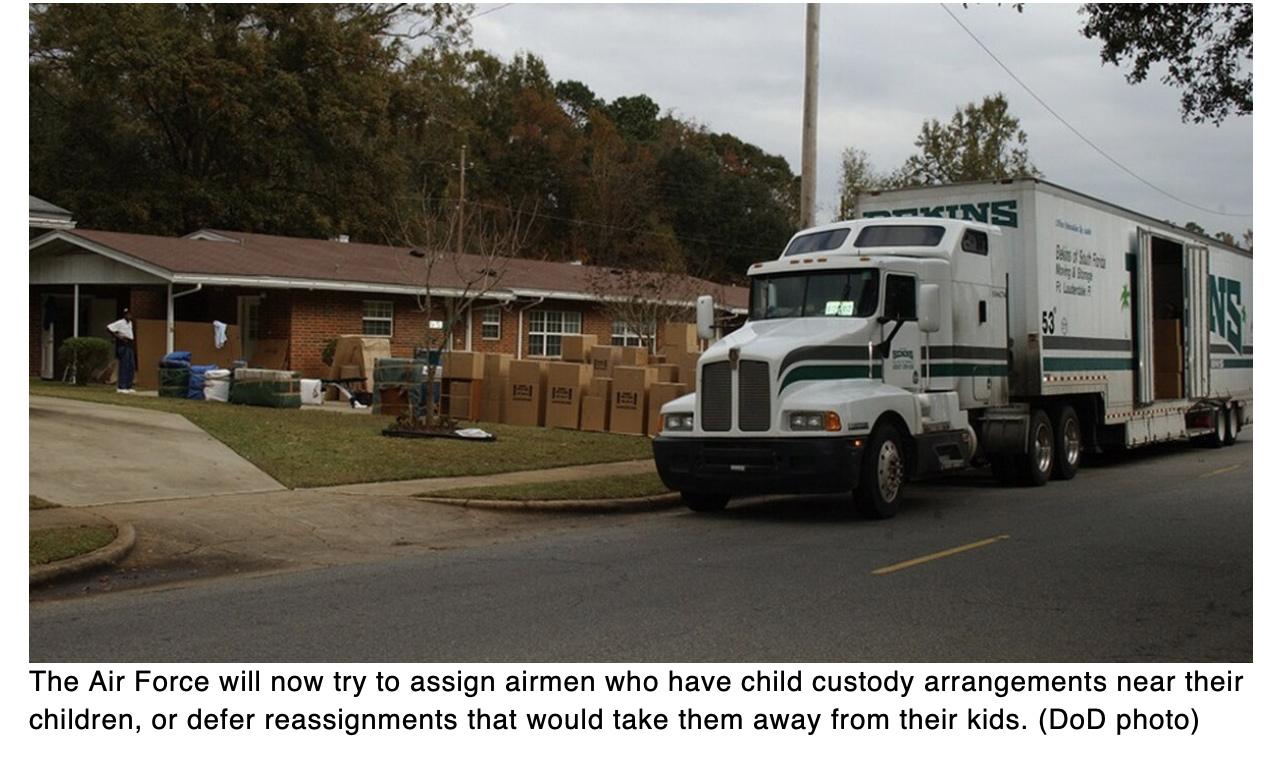  Airmen with child custody arrangements will now be stationed near their kids if possible
