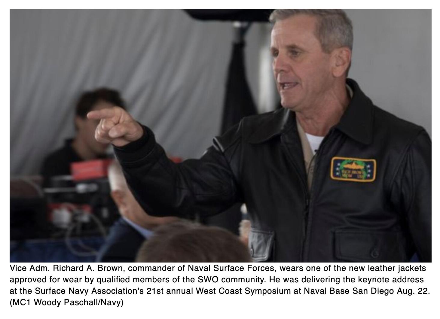  Surface warfare officers: Order your leather jackets now!