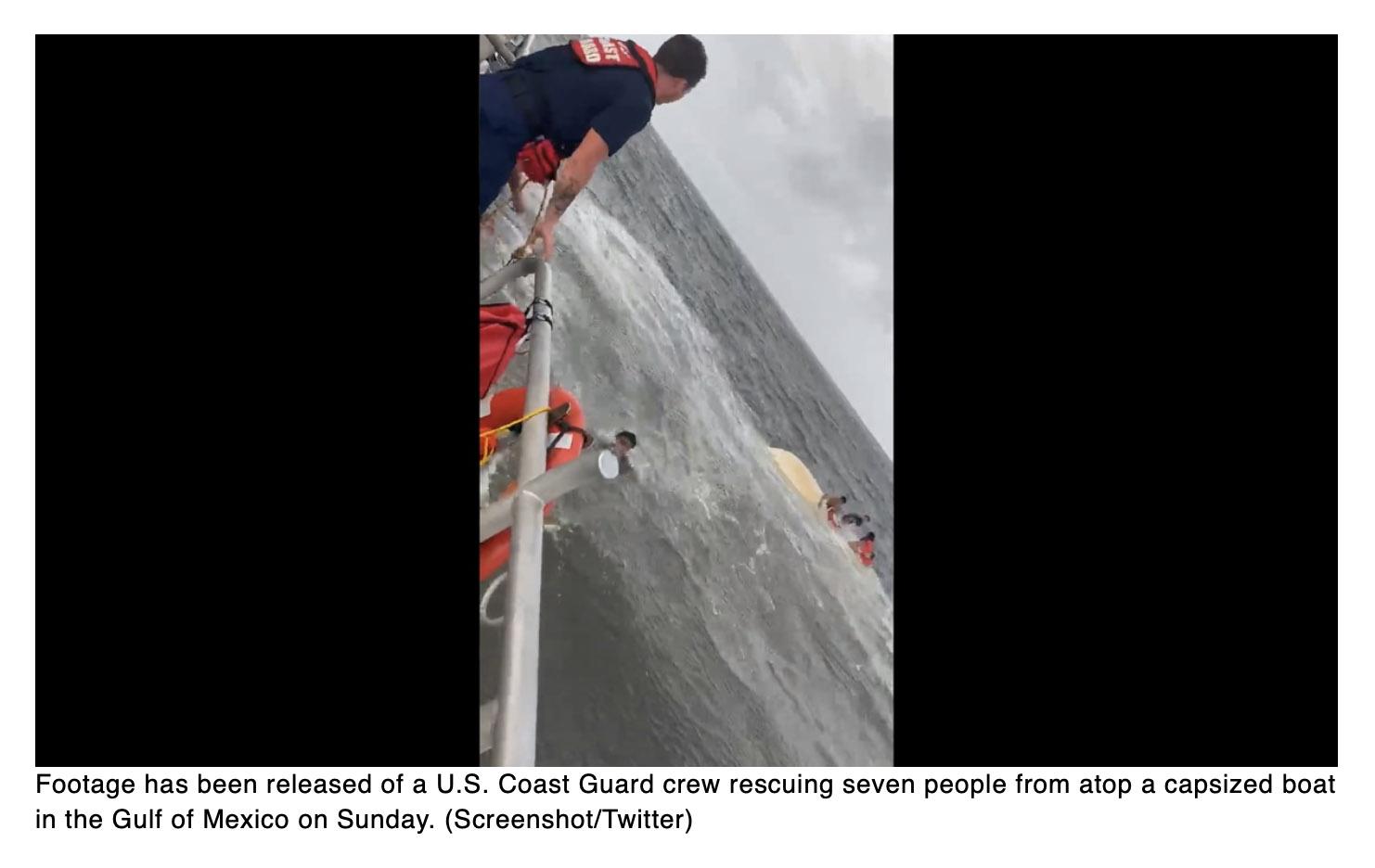  Watch the Coast Guard rescue seven people from a capsized boat