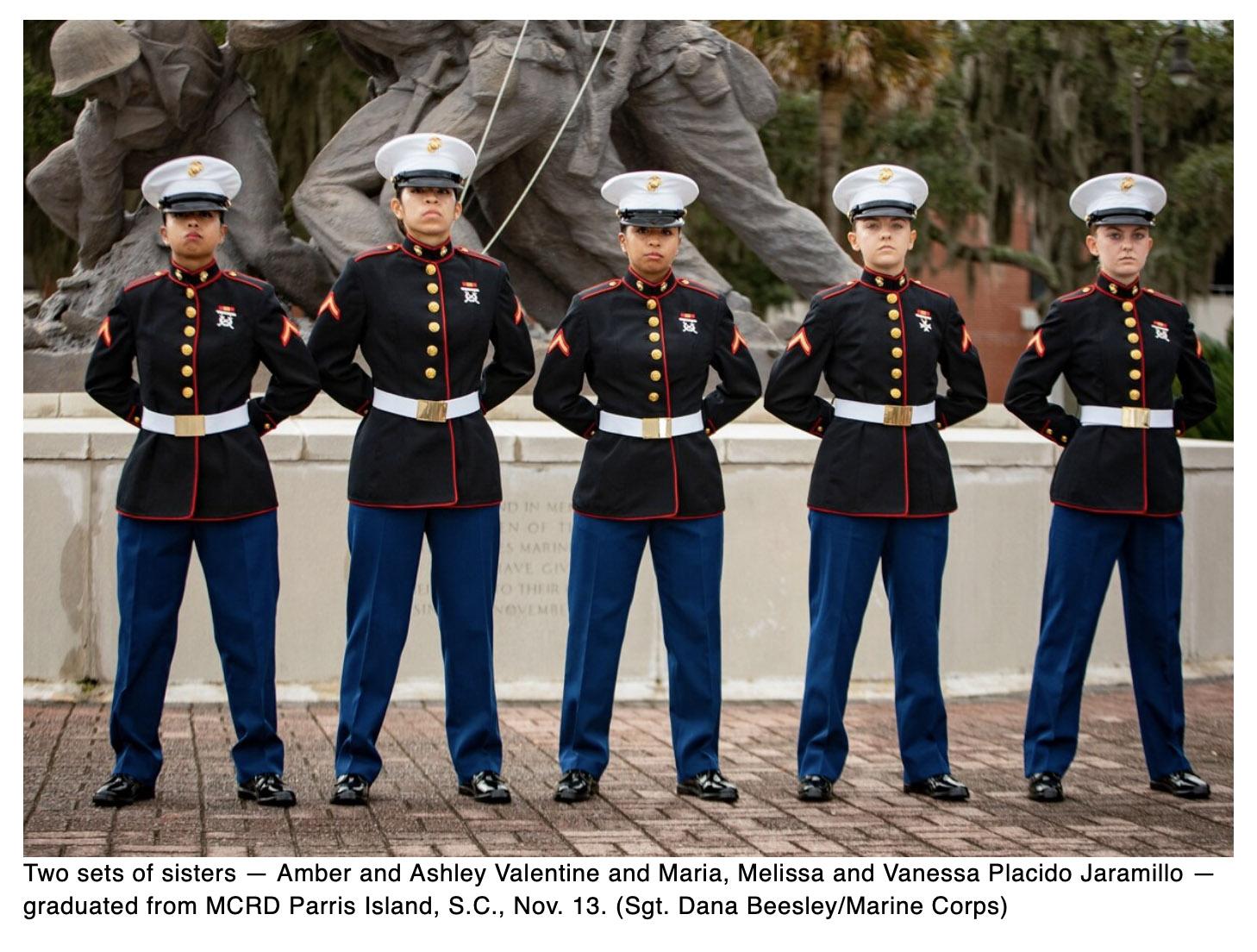  Blood sisters and sisters in arms: 2 sets of sisters graduate Marine boot camp together