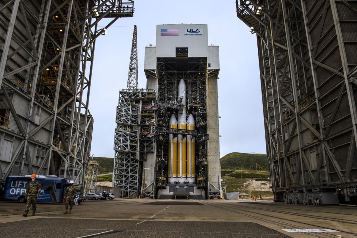 The National Reconnaissance Office Launch-82 vehicle, supported by Delta IV Heavy rockets, stands at Space Launch Complex-6 at Vandenberg Air Force Base, California, April 25. (Staff Sgt. Luke Kitterman/Space Force) Now boarding: Space Force wants to turn launch ranges into rocket â€˜airportsâ€™