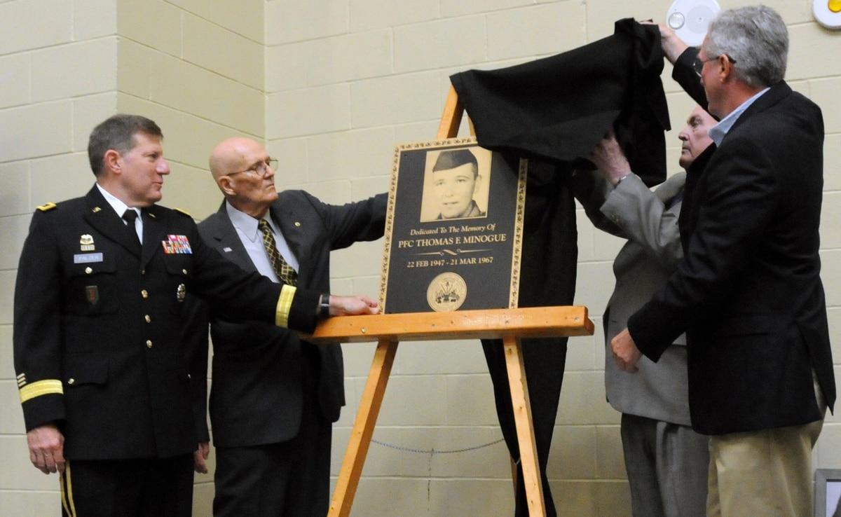 Fallen Vietnam War soldier Thomas F. Minogue was killed in action March 21, 1967, when he shielded his wounded company commander from enemy automatic fire with his own body. (Shawn Morris/Army) New York Guard building renamed to honor soldier who died shielding commander in Vietnam
