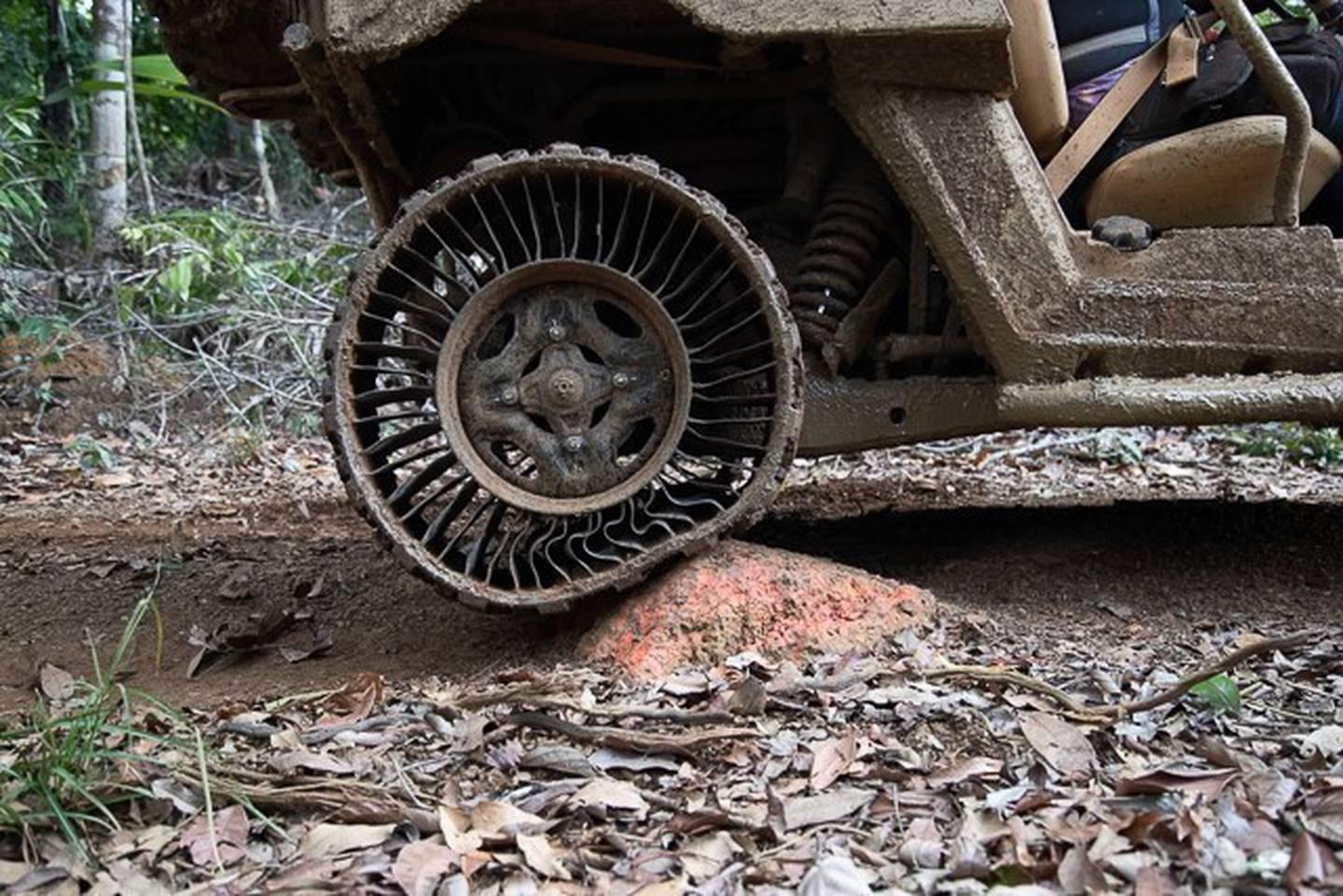 One recent Army Tropic Regions Test Center involved the Polaris MRZR, a military version of the popular off-road vehicle that that was outfitted with Tweels instead of standard tires. The Tweel, produced by Michelin, is an Soldiers might never have another flat tire with these â€˜Tweelsâ€™