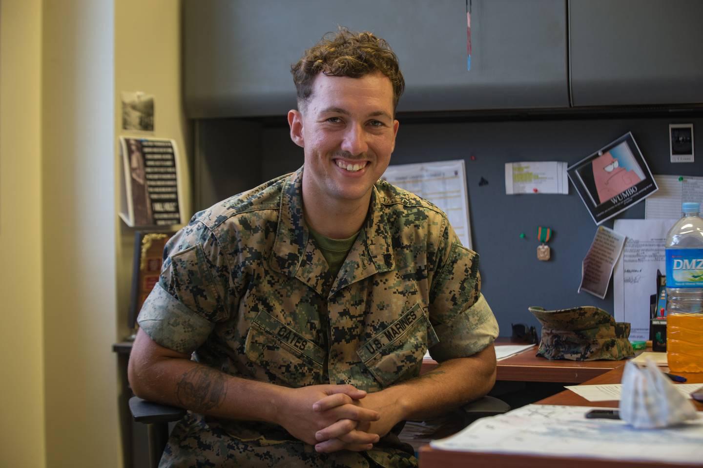 Marine Cpl. James G. Cates is a licensing noncommissioned officer with Combat Logistics Regiment 3, 3rd Marine Logistics Group, and experienced swimmer. Cates recently saved the life of another Marine during a riptide inci Marine saves fellow Devil Dog from drowning during Okinawa snorkeling trip