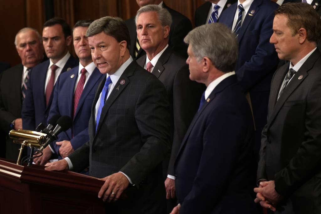House Armed Services Committee ranking member Mike Rogers, R-Ala., (front, ceneter) speaks during a Republican news conference at the U.S. Capitol on Aug. 31. (Alex Wong/Getty Images) Bigger military pay raise on lawmakersâ€™ agenda for 2022