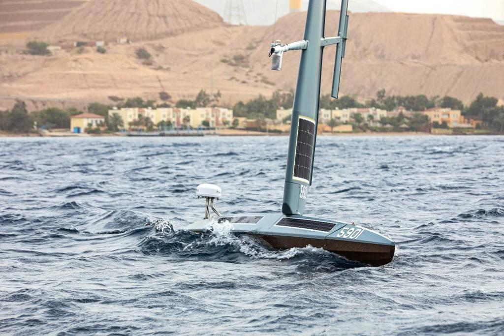 The Navy began testing a sailboat drone Sunday in the Middle East. (Navy) The Navy is testing this adorable sailboat drone