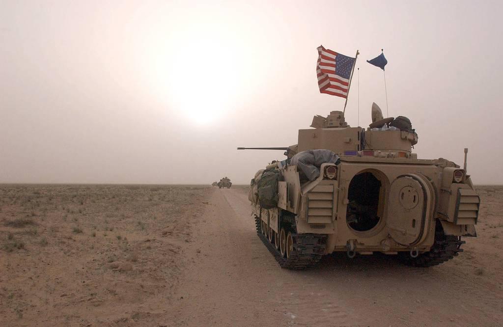 U.S. Army Bradley fighting vehicles take up a position along a road inside the demilitarized zone between Kuwait and Iraq on March 19, 2003. (Scott Nelson/Getty Images) Plans for National Mall memorial for Global War on Terror, DC tribute to Medal of Honor recipients move ahead