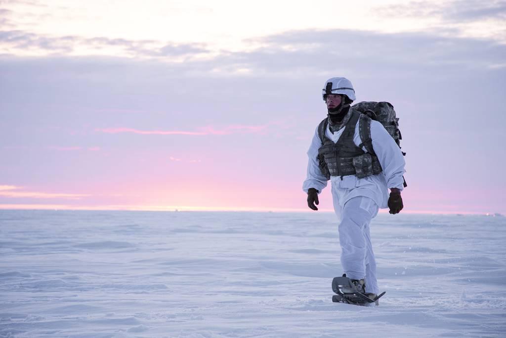 A soldier snowshoes across the tundra after conducting an airborne operation during exercise Arctic Pegasus in Deadhorse, Alaska, May 1, 2014. (Sgt. Edward Eagerton/Army) Bipartisan trio in Congress wants more action on Army Alaska’s suicide problem