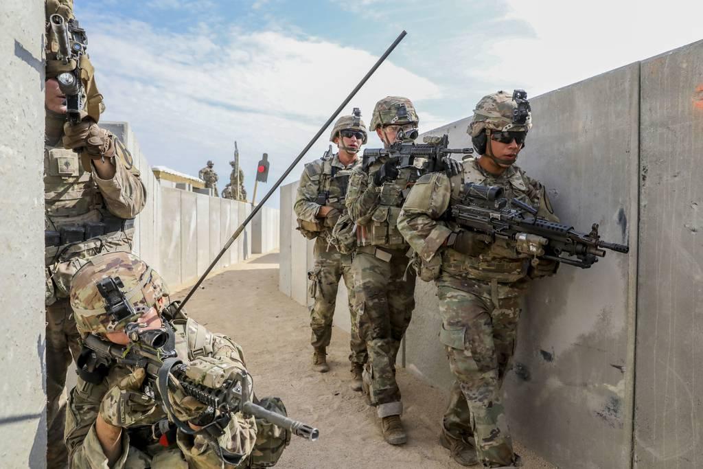 Soldiers with 1st Cavalry Division maneuver in training at the National Training Center, Fort Irwin, Calif. (Staff Sgt. Chris Hammond/Army) Army may restructure brigade combat teams amid recruiting woes