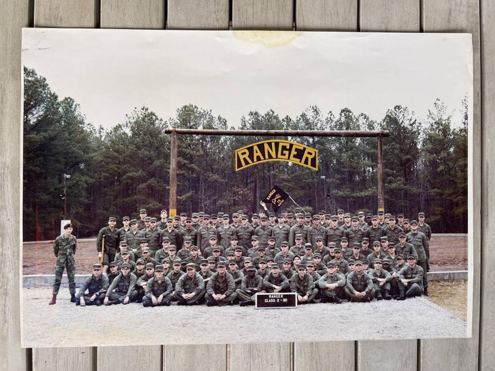 Enlarge Gregg F. Martin's Army Ranger Class in January 1980, Fort Benning, Ga. Martin is pictur... 